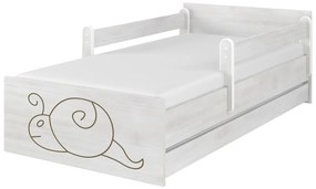 Raj posteli Detská posteľ " gravírovaný slimák " MAX  XL biela