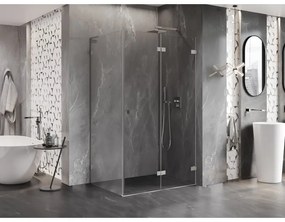 Mexen Lunar-F L, 1-krídlový sprchový kút so skladacími dverami, pravý, 100 x 70 cm, 8mm číre sklo, brúsená oceľ profil, 836L-100-070-97-00-P