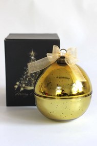 Zlatá voňavá sviečka Vianočná guľa 13cm