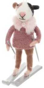 Vianočná ozdoba PETTIES morčiatko na lyžiach 864013