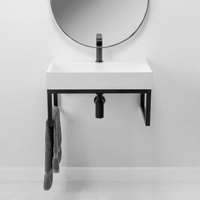 Konglomerátové umývadlo REA GOYA 70x46 cm biele + konzola