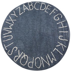 Okrúhly detský bavlnený koberec ⌀ 120 cm modrý VURGUN Beliani