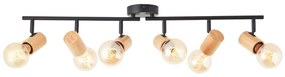 Brilliant - Bodové svietidlo KERRY 6xE27/40W/230V čierna/bambus