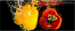 Obraz - papriky vo vode (120x50 cm)