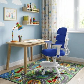 Detská rastúca stolička Neoseat KIDDY THREE — látka, prateľný poťah, tmavo modrá