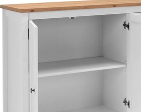 Široká úložná komoda Bergen, biela/dub artisan