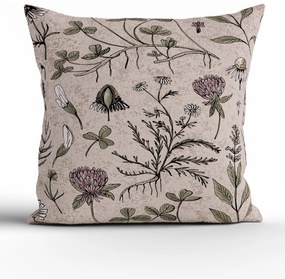 Bavlnená obliečka na vankúš Renforcé 40 × 40 cm - Herbár béžový