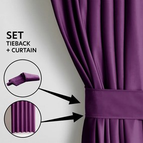 Fialový zamatový dimout záves 140x245 cm Pleat – Restilo