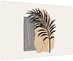 Obraz - Abstrakcia s tropickými listami N⁰3 (90x60 cm)