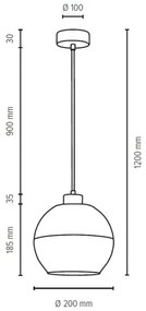 Spot-Light 1860174 - Luster na lanku ALESSANDRO 1xE27/60W/230V