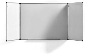 Biela magnetická tabuľa TRACEY, trojdielna, 2400x900 mm