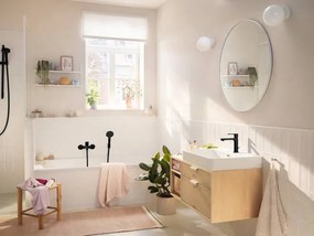 Hansgrohe Rebris S, umývadlová batéria 110 s odtokovou súpravou s tiahlom, CoolStart, EcoSmart, čierna matná, HAN-72588670