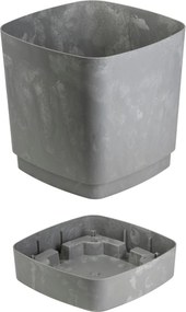 Plastový květináč s podmiskou Cubi 16x16 cm - výber z 6 prevedení