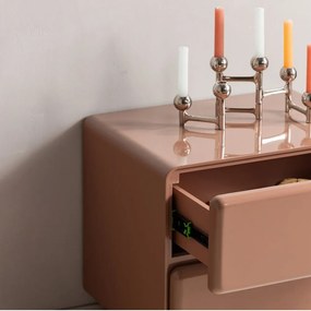 Ružový lesklý nočný stolík Lustra – WOOOD