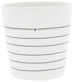 Bastion Collections Keramický latte hrnček White Stripes 300 ml
