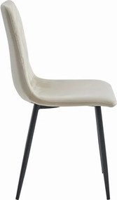 Kreslo TURIN - béžový zamat / čierne nohy