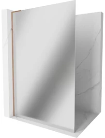 Mexen Kioto L, sprchová zástena Walk-In 110 x 200 cm, 8mm sklo vzor zrkadlo, ružové zlato profil, 800-110-103-60-50