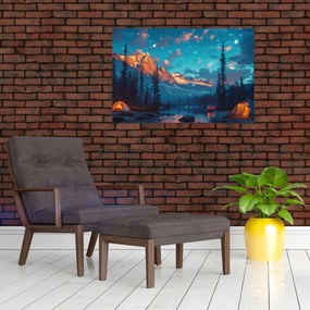 Obraz - Kempovanie v horách (90x60 cm)