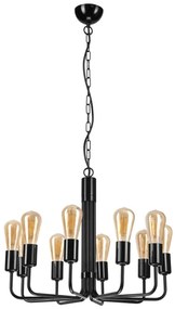 Luster na reťazi TIFFANY 10xE27/60W/230V čierna