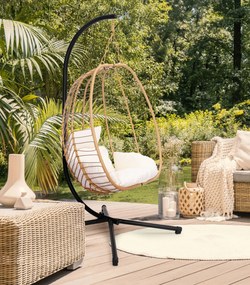 MultiGarden Závesné záhradné hojdacie kreslo Cocoon do 120 kg + vankúše MultiGarden