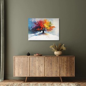 Sklenený obraz - Pestrofarebný strom (70x50 cm)