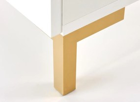 Nočný stolík SILVIA 40 cm biely/zlatý