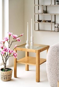 Odkladací stolík so sklenenou doskou 40x40 cm Lourmarin – House Nordic