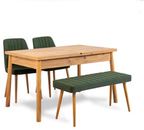Jedálenský set Dobuse 2 (zelená + borovica atlantická) (pre 4 osoby). Vlastná spoľahlivá doprava až k Vám domov. 1093780