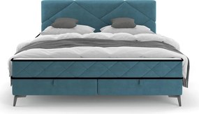 Posteľ Parana 180x200 cm, modrá aqua zamatová látka