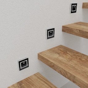 Schodiskové LED svietidlo Evra, 1x LED 0,6w, 3000k, b, pohybový senzor