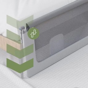 Bezpečnostná zábrana na posteľ Cover 30 biela / sivá 200 cm