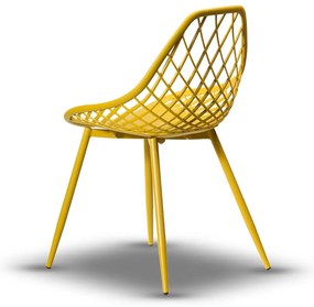 Stolička CHICO žltá - moderná, priesvitná, do kuchyne / záhrady / kaviarne