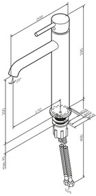 Umývadlová batéria AM.PM Spike FPA92200 vysoká jednopáková s odtokovým ventilom, chróm
