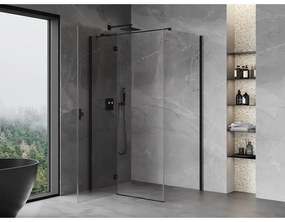 Mexen Mist H T, sprchový kút s výklopnými dverami ľavý 110 x 85 cm, číre sklo, čierna, 8A5T-110-085-70-00-L