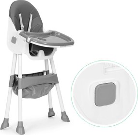 Kôš na detskú stoličku s podnosom a 5-bodovým bezpečnostným pásom sivý ECOTOYS