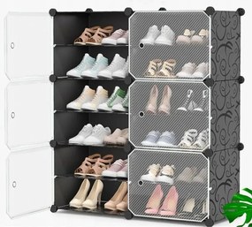 Hogler 3410 Variabilný policový systém 12 políc 84 x 32 x 95 cm, čierna farba