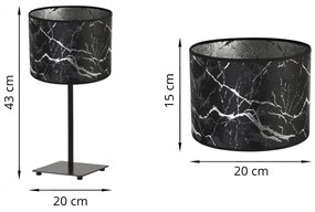 Stolná lampa Werona 3, 1x čierne textilné tienidlo so vzorom, (výber zo 4 farieb konštrukcie), s