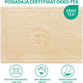 PODLOŽKA DO KÚPEĽNE HOTEL FEET 50X70 CM KRÉMOVÁ
