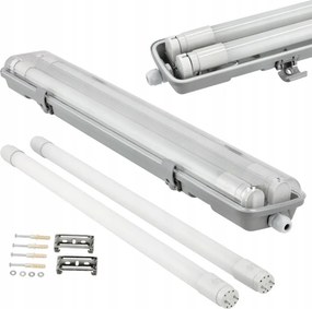 3x Hermetické svietidlo + 6x LED trubica 120 cm 4000K