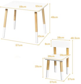 Vulpi Creative Table drevený stôl pre deti + 2 stoličky