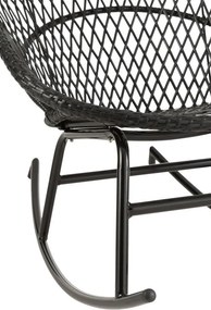 Čierne ratanové záhradné hojdacie kreslo Zayo Black - 118*82*78 cm