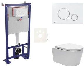 Cenovo zvýhodnený závesný WC set SAT do ľahkých stien / predstenová montáž + WC SAT Brevis SIKOSSBR70, 1 ks