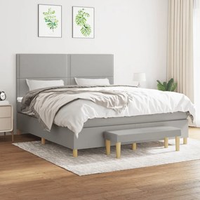 Boxspring posteľ s matracom bledosivá 180x200 cm látka 3137093