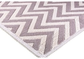 Béžový bavlnený koberec Vitaus Zikzak, 80 × 150 cm