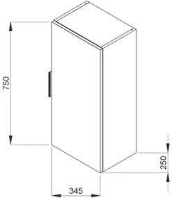 Nízka kúpeľňová skrinka Jika Cube 75 cm biela H4537111763001