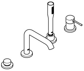 GROHE 19578001 - Vaňová 4-otvorová kombinácia ESSENCE 197 mm lesklý chróm