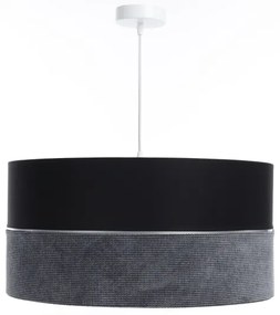 Luster na lanku TWIST 1xE27/60W/230V čierna/šedá/strieborná