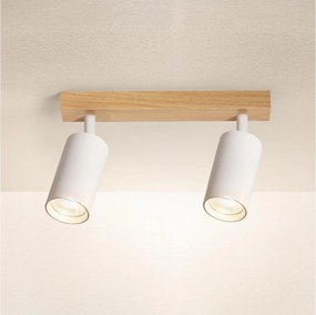 Brilagi - Bodové svietidlo SELE 2xGU10/30W/230V biela/dubový dekor
