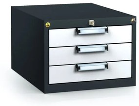 Alfa 3 Antistatický závesný ESD box pre pracovné stoly 351 x 480 x 600 mm, 3 zásuvky
