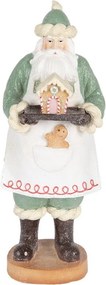 Dekorácia Santa s perníkovou chalúpkou - 11*11*30 cm